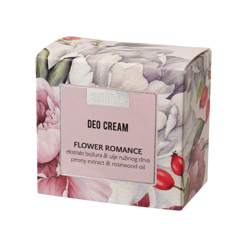 Deodorant cremă antiperspirant Flower Romance BIOBAZA - imagine 3